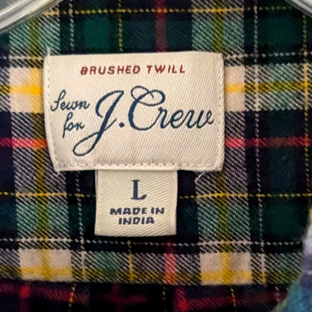 🔴3/$10 J. Crew Plaid Brushed Twill Button-Up Shirt sz L - Picture 6 of 8
